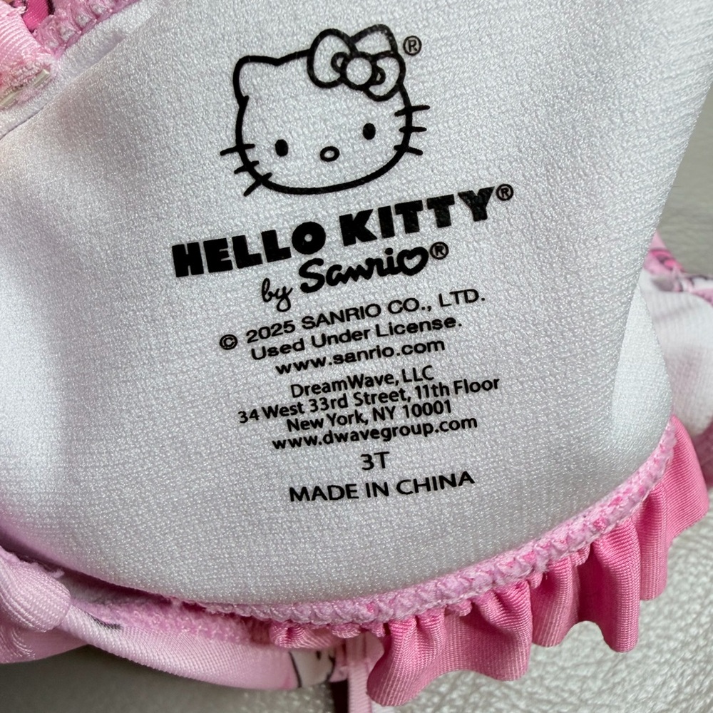 Pink Hello Kitty Ruffle Bikini Top 3T - Picture 5 of 6